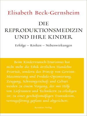 cover image of Die Reproduktionsmedizin und ihre Kinder